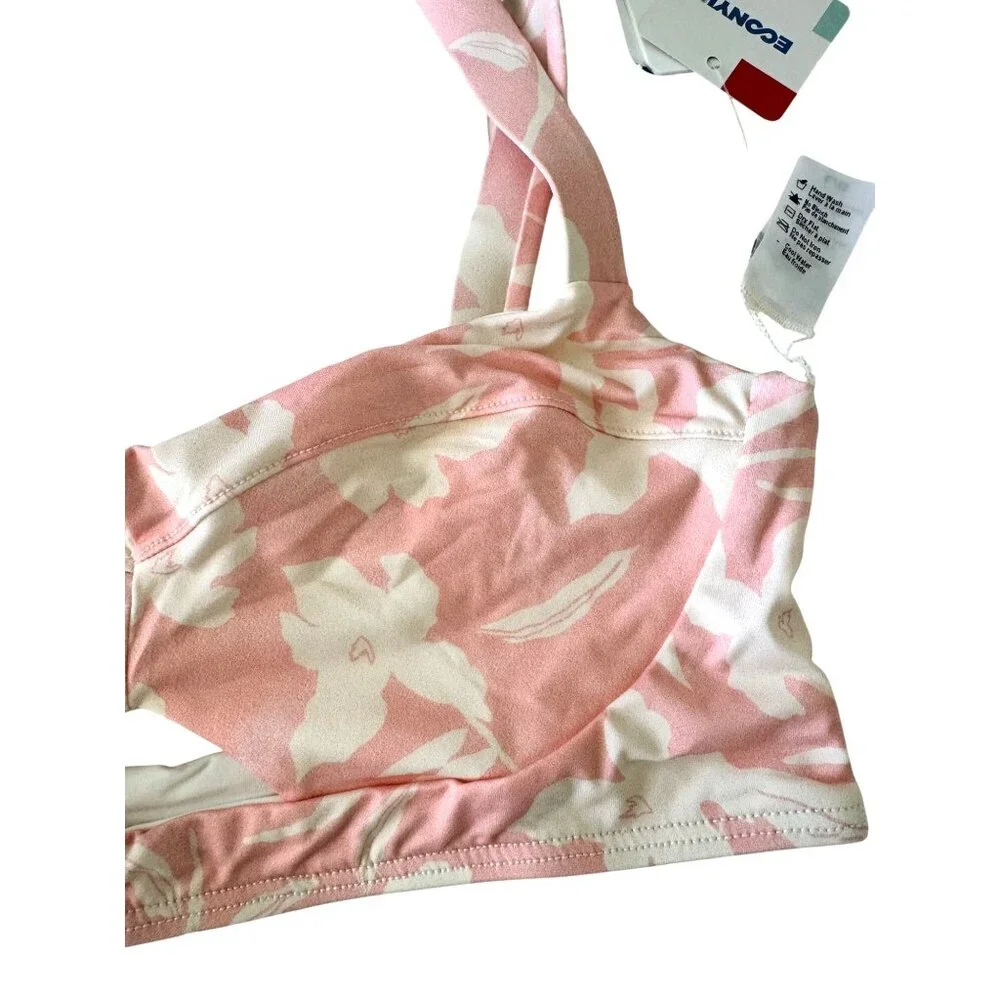 L Space Flora Paradise Large  Bloom Bikini Top NWT $125 Pink White Swim Top - Picture 5 of 5